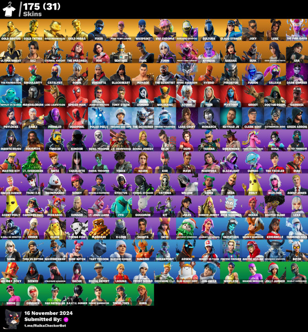 [PC/XBOX/NINTENDO] 175 Skins| OG STW | Fixer | Sultura | Cloud Striker | Breakpoint | Leviathan Axe LA433