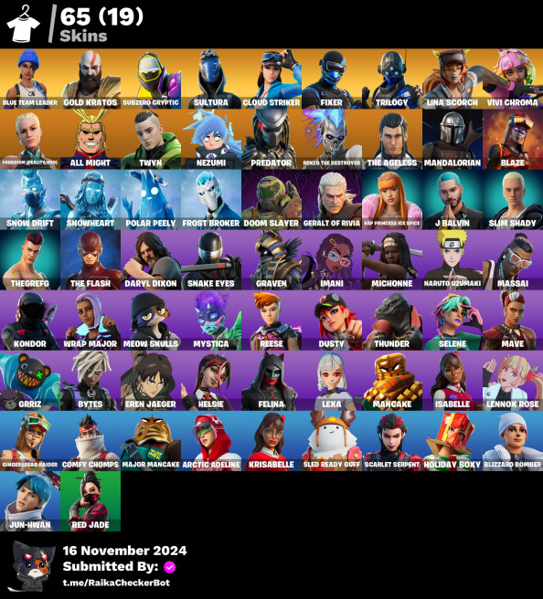  [PC/XBOX/NINTENDO] 65 skins ()All Might . Leviathan Axe .LA438
