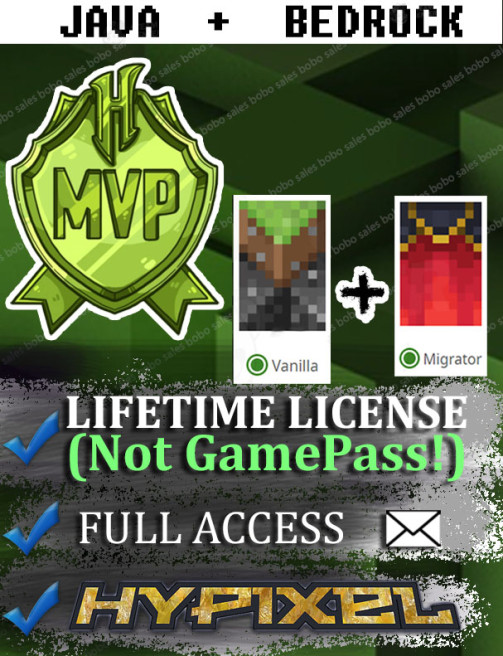 (Vanilla + Migrator Cape. Hypixel MVP) Account from 29-Dec-2021. Microsoft account with mail.