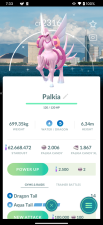 Trade for your account - SHINY Palkia-O with background Fukuoka - 20k or 1M stardust