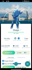 Trade for your account - Dialga-O (non-shiny) with Roar of Time, Fukuoka background - 20k or 1M stardust