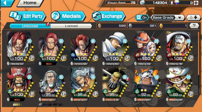 BR332-RARE ACC+Hyber 67-Shank V3 Full Boost+Roger V1 Full Boost+7 Ex(Shank v4+Yamato Ace+Kaido v2)+SUP166%+Good Medal+Many Bounty Festival Max
