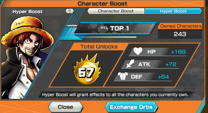 BR332-RARE ACC+Hyber 67-Shank V3 Full Boost+Roger V1 Full Boost+7 Ex(Shank v4+Yamato Ace+Kaido v2)+SUP166%+Good Medal+Many Bounty Festival Max