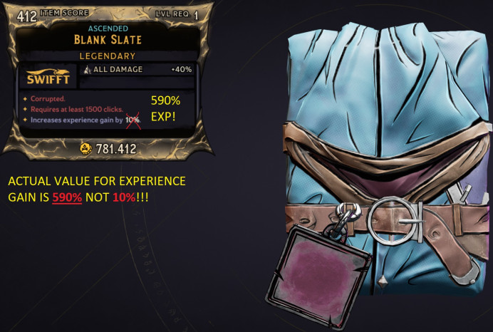 [MODDED] L1 ARMOR 590% EXP GAIN - ALL DMG +40% - BEST LEVELING ITEM IN GAME MODDED BY ME!!!