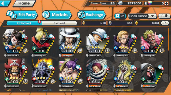 BR338-Lucci Ex Boost 3 42/52+Roger Ex Max+1.383 Frag+Good Medal+Sup142%+Kaku Max+King Max+Cracker Max+Donflamingo Max+Young Ray Max+Oden+Egghead