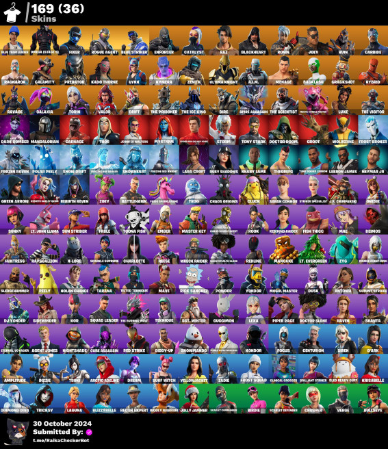 169 skins ()Backlash . Leviatano Axe . Omega LAI158 N
