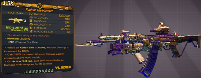 [PC/XB/PS] M10/L72 - THE MONARCH 136.276x8 DMG (+150k RADIATION DMG) - 22.28 FIRE RATE, 1.9s RELOAD - ANOINTED x3 - BEST RIFLE