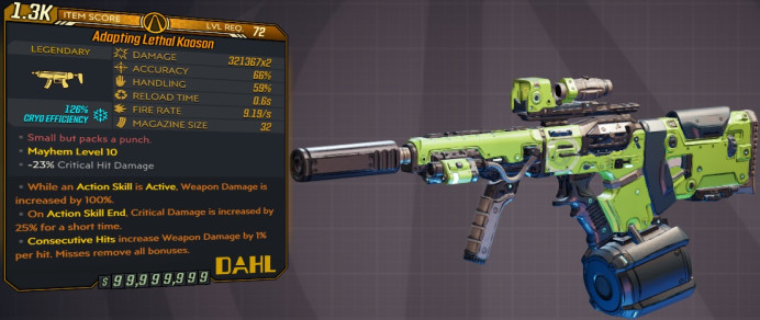 [PC/XB/PS] M10/L72 - KAOSON 321.367x2 DMG (126% CRYO EFFICIENCY) - 0.6s RELOAD - ANOINTED x3
