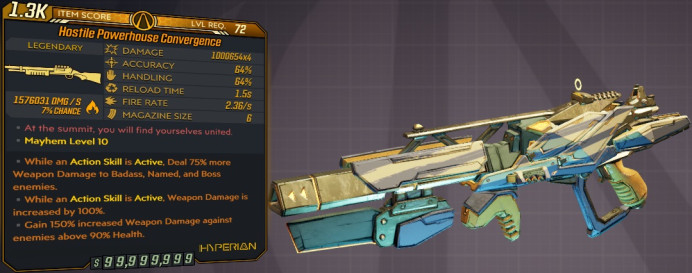 [PC/XB/PS] M10/L72 - CONVERGENCE 1.000.654x4 DMG (1.57 MILLION FIRE DMG) - 1.5s RELOAD - ANOINTED x3
