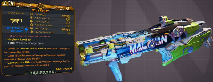 [PC/XB/PS] M10/L72 - FLIPPER 315.562 DMG (+986k FIRE/SHOCK DMG) - 10.69 FR, NEAR INSTANT CHARGE - ANOINTED x3