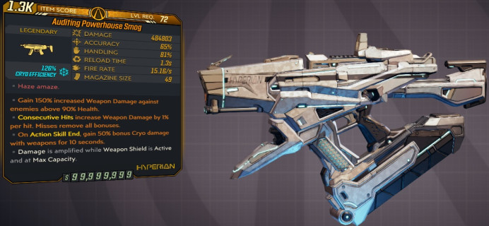 [PC/XB/PS] M10/L72 - SMOG 484.803 DMG (126% CRYO EFFICIENCY) - 15.16 FIRE RATE - 1.3s RELOAD - ANOINTED x3