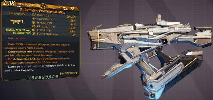 [PC/XB/PS] M10/L72 - SMOG 427.768 DMG (+538k RADIATION DMG) - 15.16 FIRE RATE - 1.3s RELOAD - ANOINTED x3