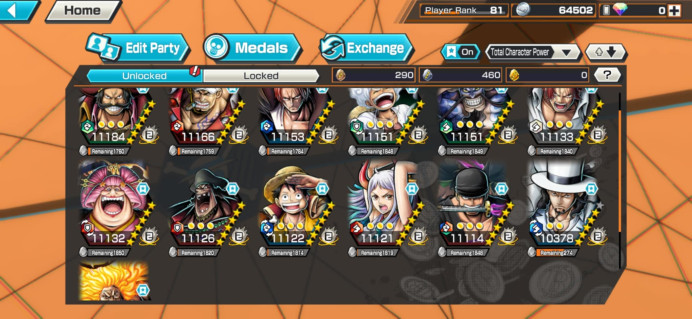 ZS10-HYBER 69+13 Ex(Shank V4+Roger+Lucci+Gear 5+Zoro+Kaido+Big Mom+Luffy+Shank V2+Akainu+Black Beard)+Support 166%+Vip Medal+Bounty Festival Max