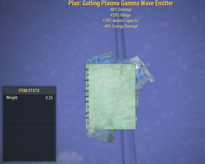 Plan: Gatling Plasma Gamma Wave Emitter