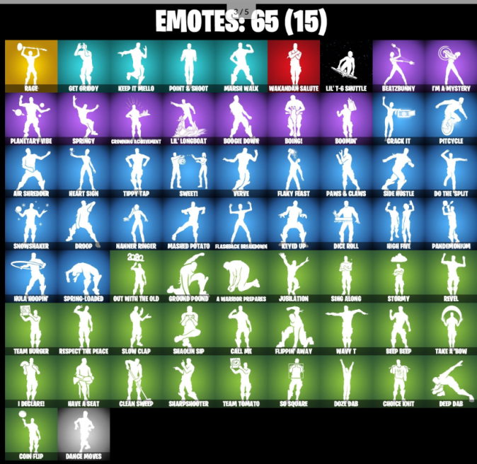 78 Skins PC/PSN  Rage , Midas (Fully Golden) , Reaper Axe , Star Wand , Tony Stark , Jules , Polar Peely , Krisabelle , Predator  1250 V-Bucks