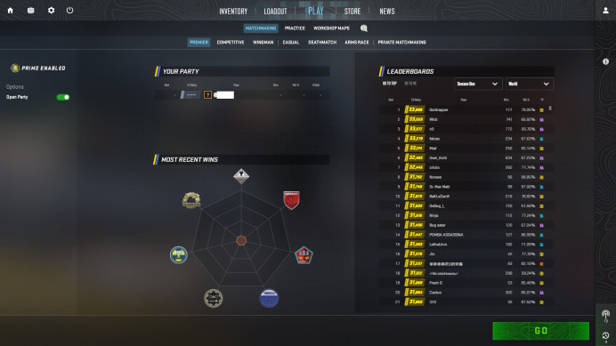 [ID:197668][PRIME][PREMIER MODE AVAILABLE][VERY RARE][2K HOURS+] UN (UNRANKED || 0 MM AFTER UPDATE || 2216 HOURS || MEDALS)