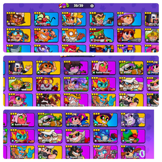 39 Characters / 2 Character Level 4 / LvL 69 / Skin Full / 9 Spells / 96 Emotes / Full Access 