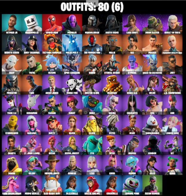Psn/Xbox 80 Skins, Lara Croft, Marshmello 