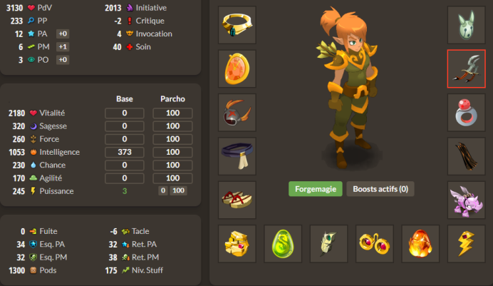 Hellmina : Up lvl 180 + Panoplie feu opti