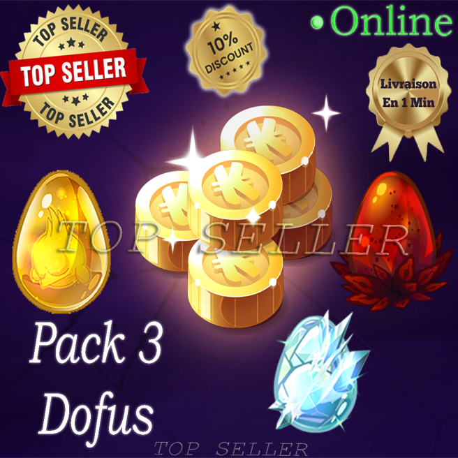 Tylezia : Dofus ocre + Dofus Vulbis + Dofus Des glaces + Top bonus kamas - Fast Delivery