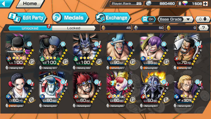 BR186-Android Only-1508 Diamond RD-3 Ex Meta (D.Garp-Zoro+Kaidob V3)+Support 130%+Good Medal-Lilith+Shiryu+Uta+Robin+Kaku+D.Garp