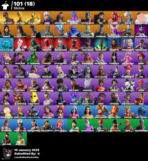FTN ACC FOR SELL ( TRAVIS SCOTT,OG TWITCH PRIME SKINS ETC