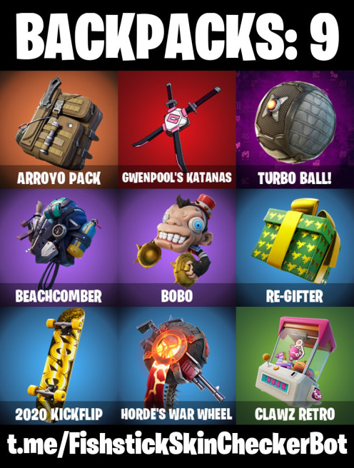 [PC] 1 skins | Lt. Evergreen | Arroyo Pack | Gwenpool's Katanas | Turbo Ball! | Beachcomber | Bobo | Horde's War Wheel | 100 VB