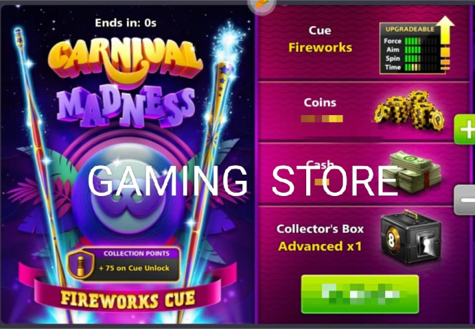 Firework Cue Level Max +17 Advance Collector Box opening + 1500 Cash