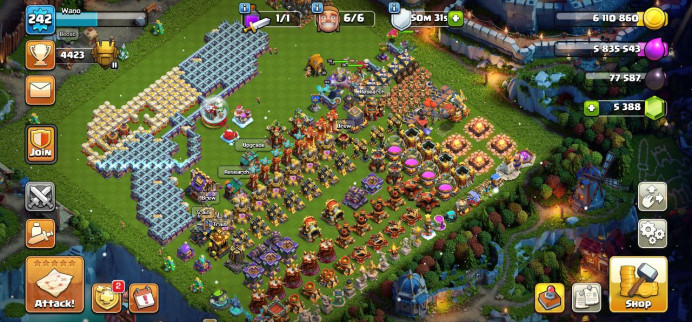 Th16 Max { 365 Days warranty } Builder hall full max { Defense & Wall & Troops & Hero Max } Instant delivery