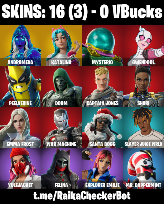 [PC/PSN] 16 skins | Andromeda | Katalina | Mysterio | Gwenpool | Peelverine | Doom | Captain Jones | Shuri | Emma Frost | War Machine |  0 VB