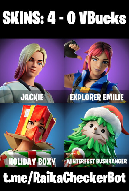 [PC] 4 skins | Jackie | Explorer Emilie | Holiday Boxy | Winterfest Bushranger | Ruby Relic | Piñata Brian | Spectra Protector |  0 VB