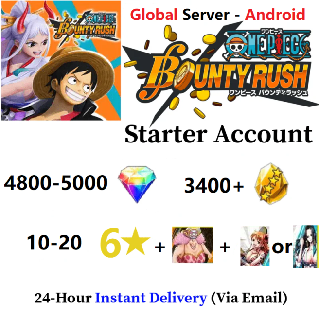 [Global - Android] 4800-5000 Rainbow Diamonds + 10-20 6 Star Character + 3400+ Gold Fragments - Starter Accounts