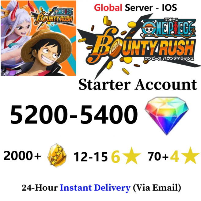 [Global - IOS] 5200-5400 Rainbow Diamonds + 12-15 6 Star Character + 70+ 4 Star Character + 2000+ Gold Fragments