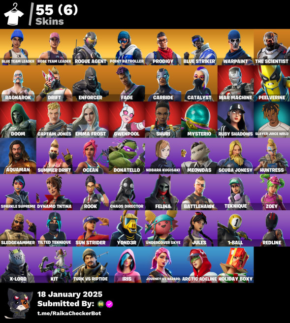 [PC/PSN/XBOX/NINTENDO] 55 Skins / OG STW LQ107