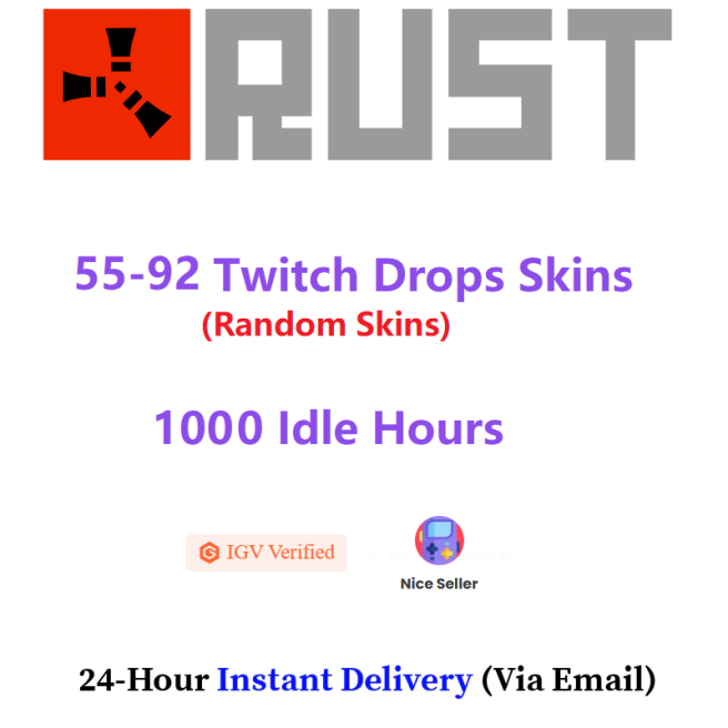 Rust Account with 1000 Idle Hours + 55-92 Twitch Drops Skins (Random)