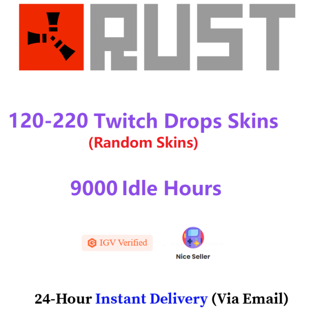 Rust Account with 9000 Idle Hours + 120-220 Twitch Drops Skins (Random)