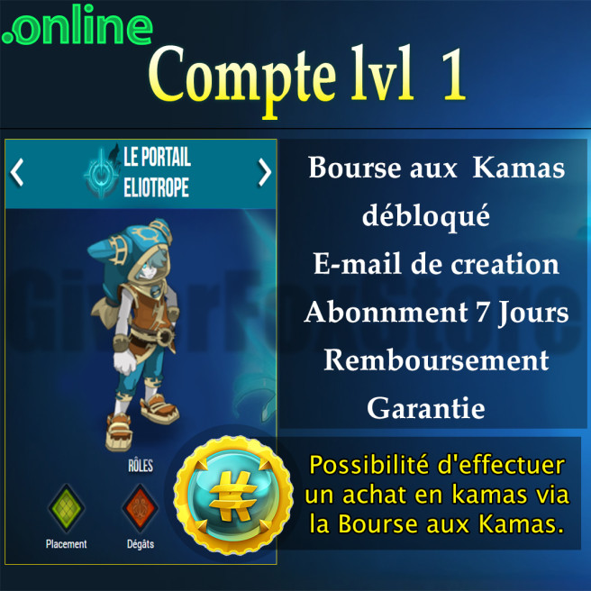 compte dofus , Bourse aux kamas Débloquer . abonné 7 jours *