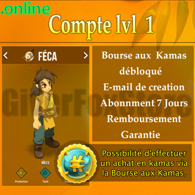 compte dofus , Bourse aux kamas Débloquer . abonné 7 jours * 