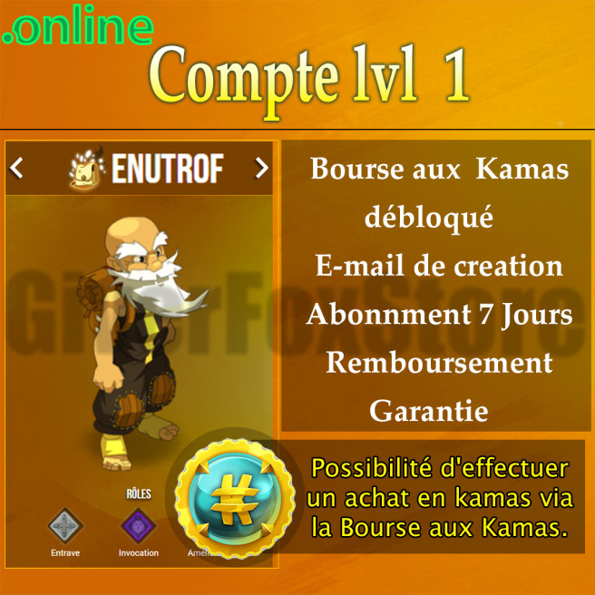 compte dofus , Bourse aux kamas Débloquer . abonné 7 jours *