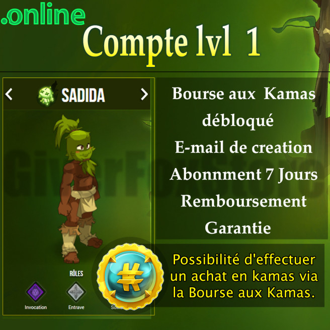 compte dofus , Bourse aux kamas Débloquer . abonné 7 jours *