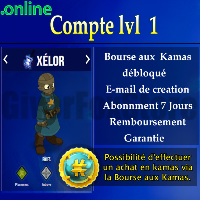 compte dofus , Bourse aux kamas Débloquer . abonné 7 jours *