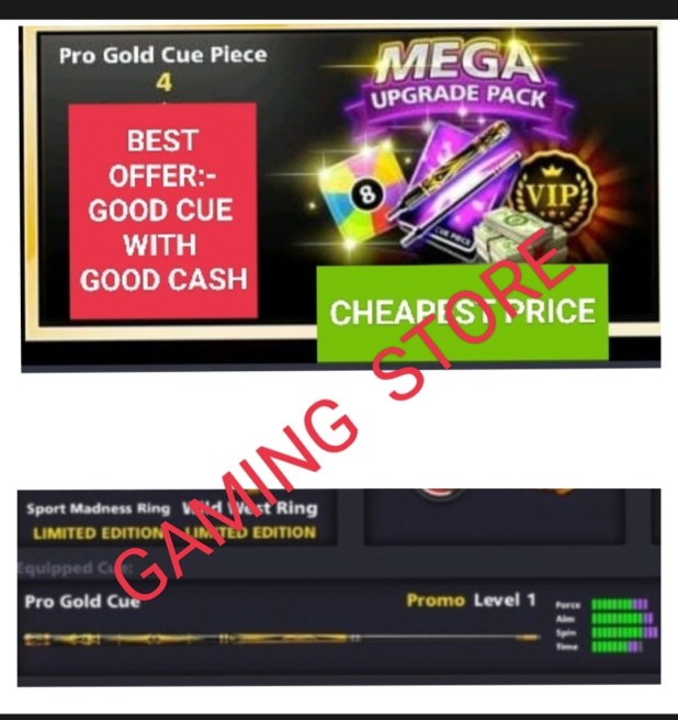 Pro Gold Cue + 1200 Cash - In Your Account #SEE DISCRIPTION