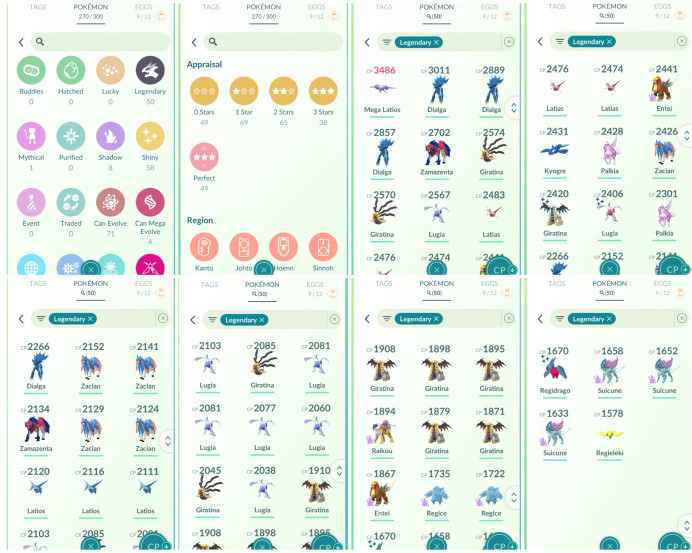 p41~Shiny Giratina~Shiny Lugia~Shiny Regidrago~IV100 Tyranitar 3K~50 Legendary~50 Shiny~51 IV100~Mega: Latios, Latias