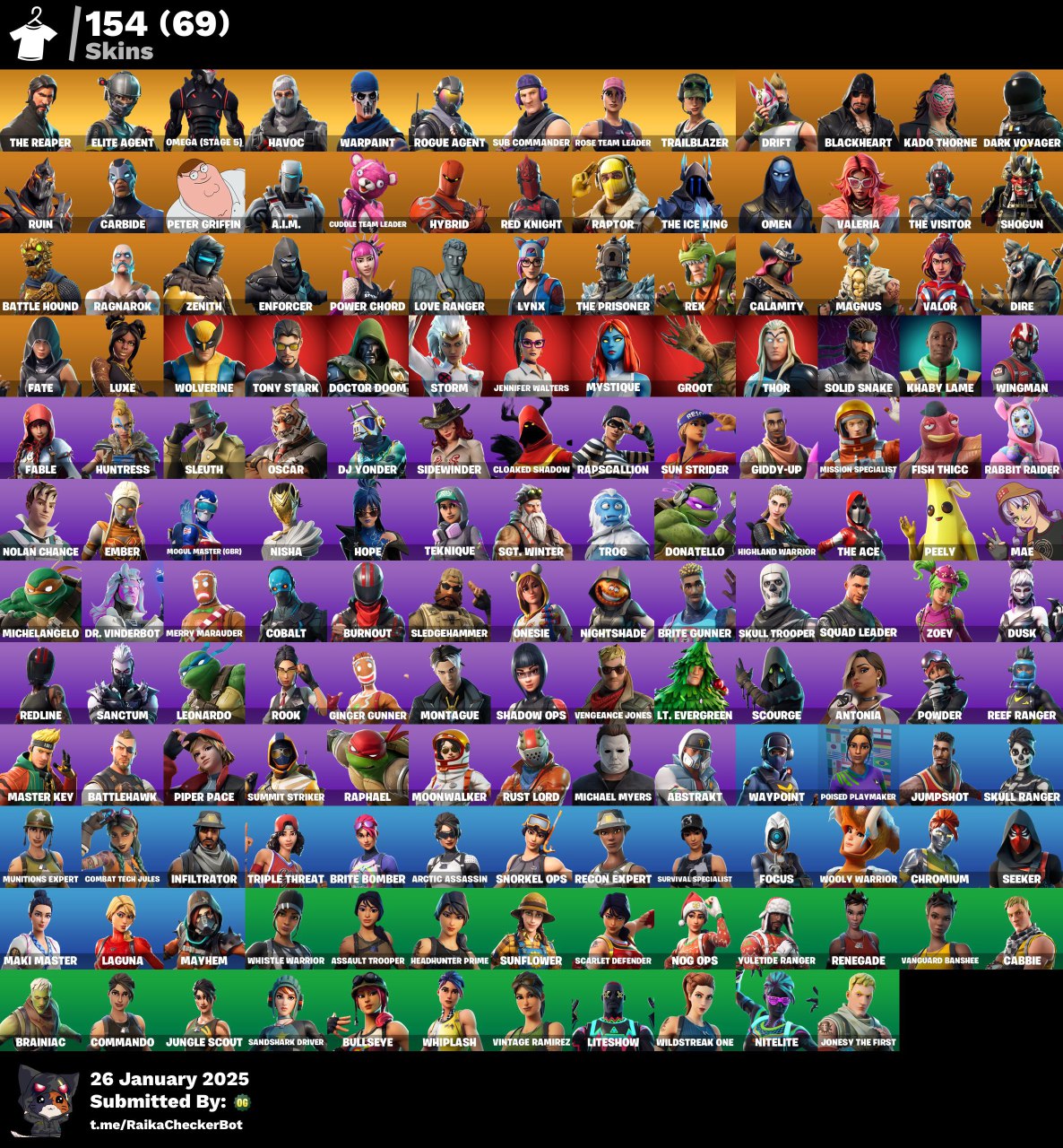 [PC] 154 skins | OG STW | The Reaper | Elite Agent | Take The L | Omega ...