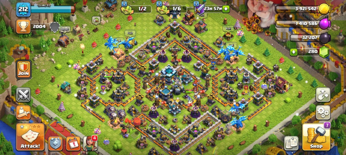 Th 13 / LeveL 212 / Gems 280 / Heroes (51 57 40 27 4) / CN 500 / code 149m