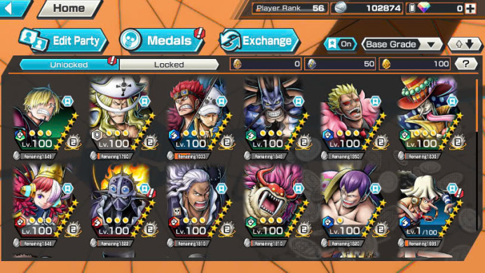 BR373-Hyber Boost 44+3 Ex Max(Kid Law+Kaido v3+White Beard)+Good Medal+SUP 163%+Bounty Max(Uta+King+Alber+Cracker+Sanji+Donflamingo+Pero)-Jabra