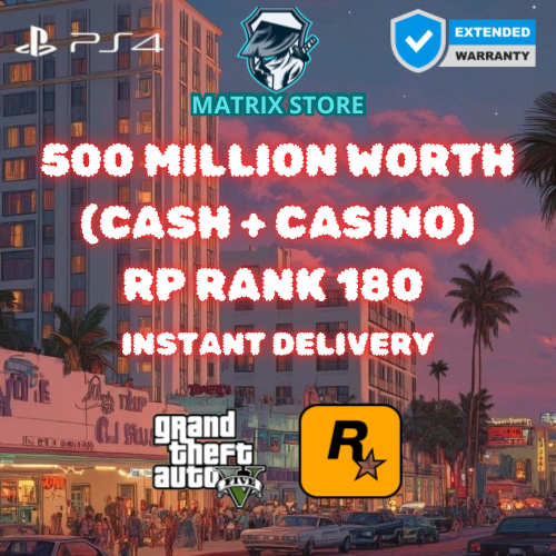 【PS4】Level 180 キ 500 Million Total [200mill Cash +300mill Casino] キ Full Access キ Instant Delivery キ NO#Billion #QM21