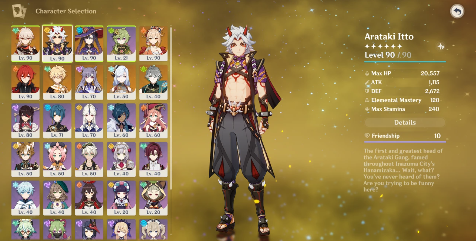 AR59 | 5 stars21 ,Mona(C2),Yoimiya,Shenhe,Kokomi,Yae Miko,Jean(C2),Diluc(C1),Tartaglia,Qiqi(C1)Hu Tao(C1),Eula,Arataki Itto(C2),Ayato Jon124