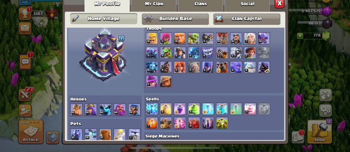 T24-TH15-Nice Pets-Giant Gauntlet+Frozen Arrow-XP 213-BK60 AQ66 GW60 RC26-Maxed Wall TH15-6 Builders-Nice Troops-BM 35