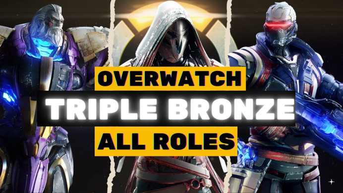 All role Bronze | Bronze Tank | Bronze DPS | Bronze Supp | Most heros Unlocked | With warranty | LOCK | Instant delivery | triple bronze|